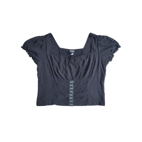 Hot Topic Babydoll Milkmaid Corset Top size 3X Black Goth Whimsigoth Grunge - Picture 1 of 7